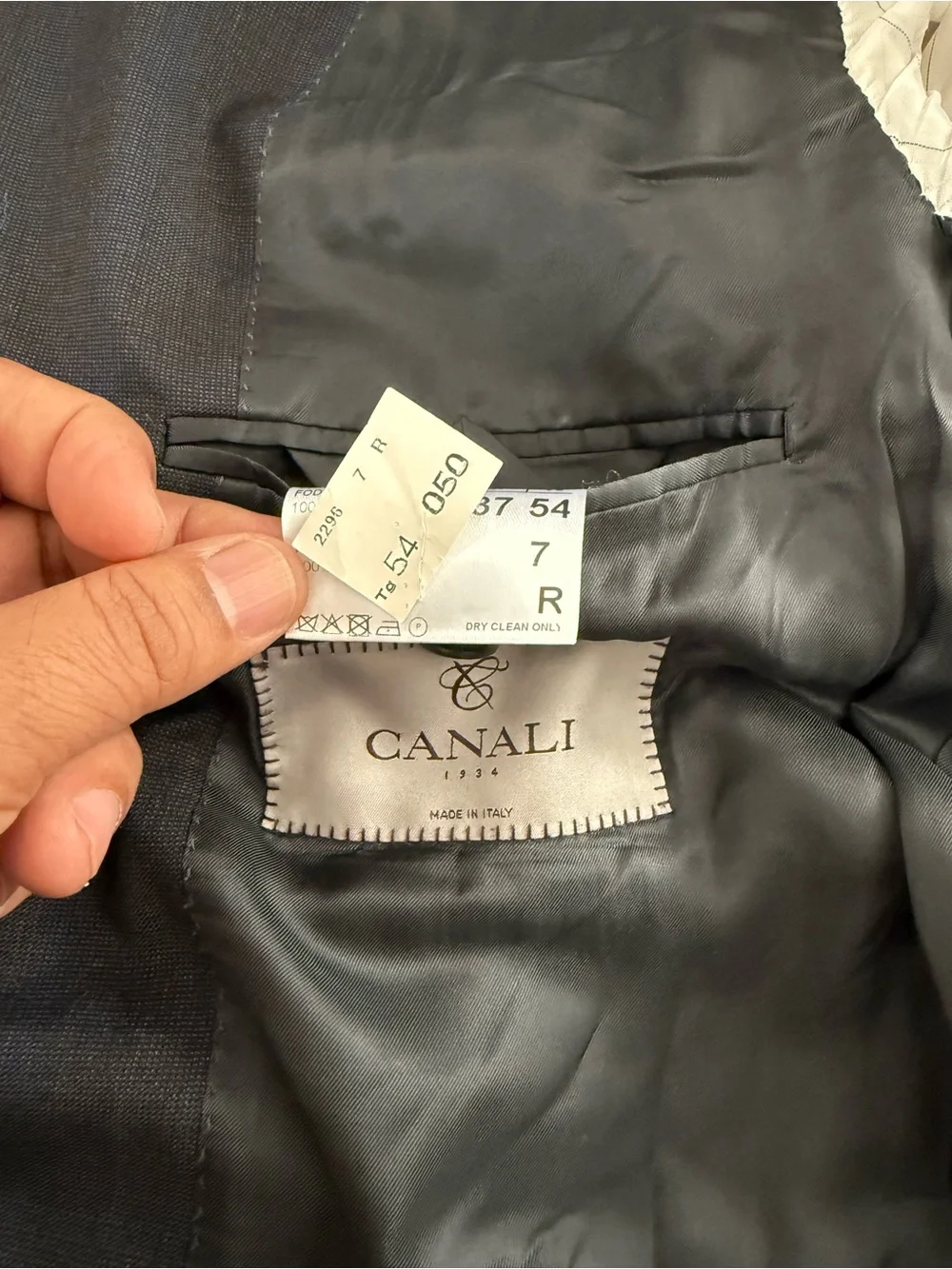 Canali Gray, Blue Blazer Coat Made In Italy 100% Wool Size EU 54 (US 44)